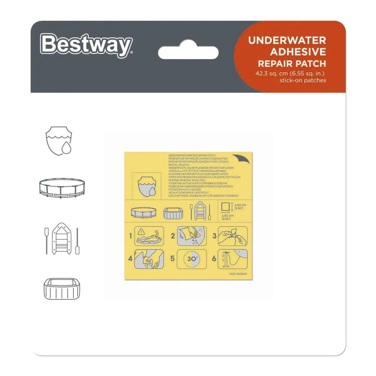 Bestway Jaune Patch De Réparation Waterproof (X10) - Image 2