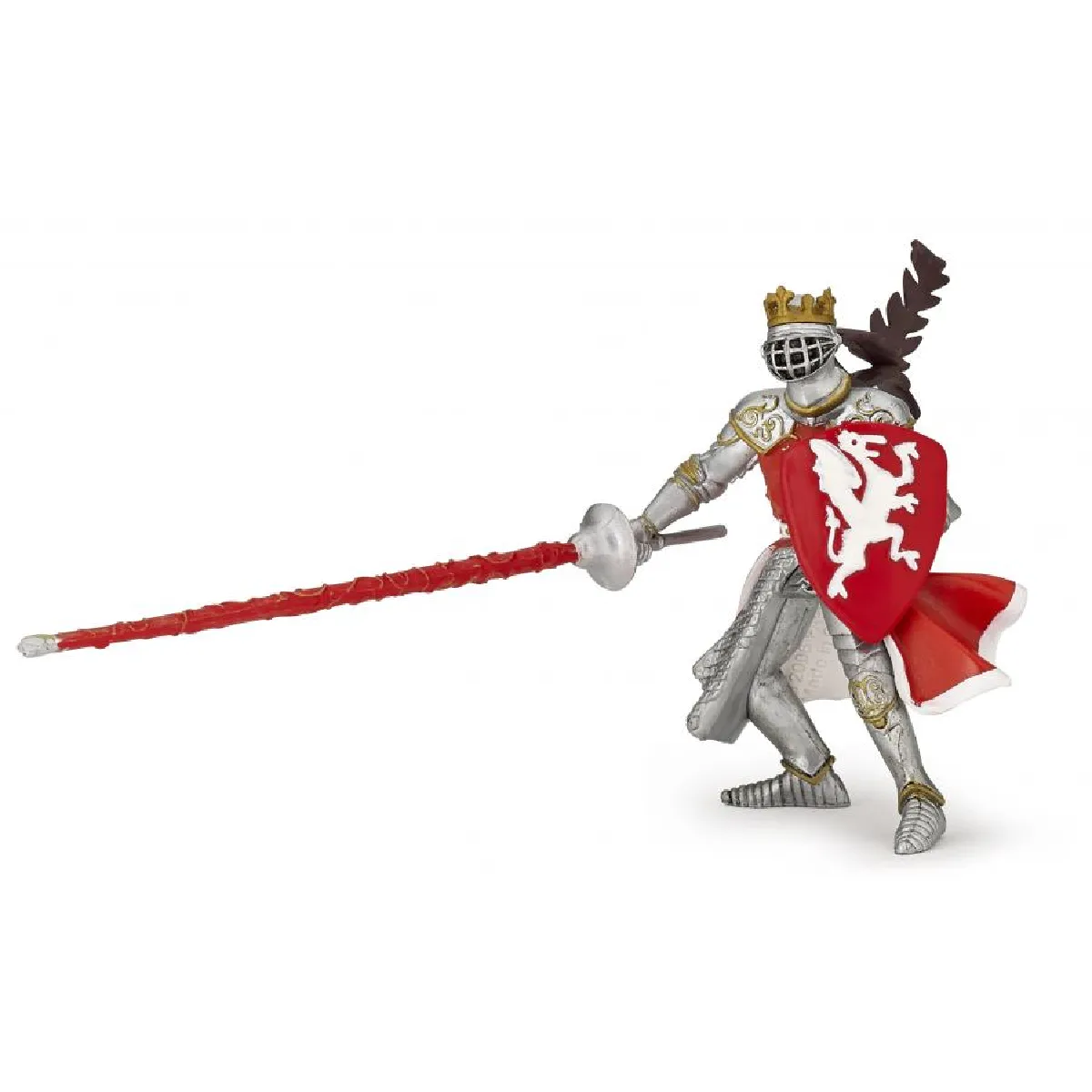 Papo Rouge Figurine Du Roi Au Dragon - Chevalier En Armure Éblouissante - Neuf - Image 4