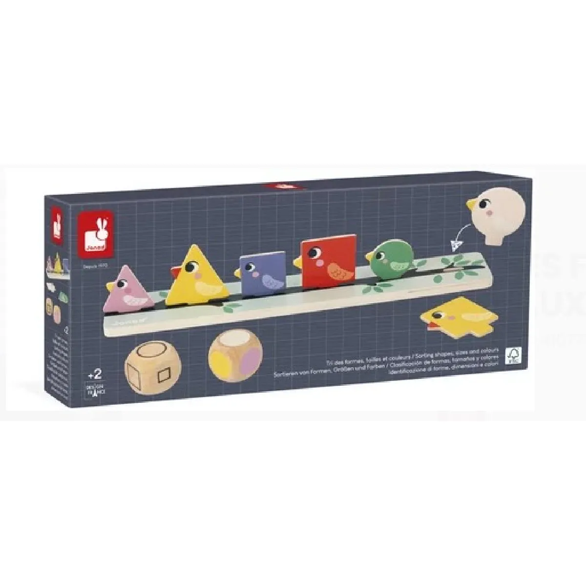 Janod Jeu Couleur Et Forme Tri Des Formes Couleurs Et Tailles Oiseaux - Image 3