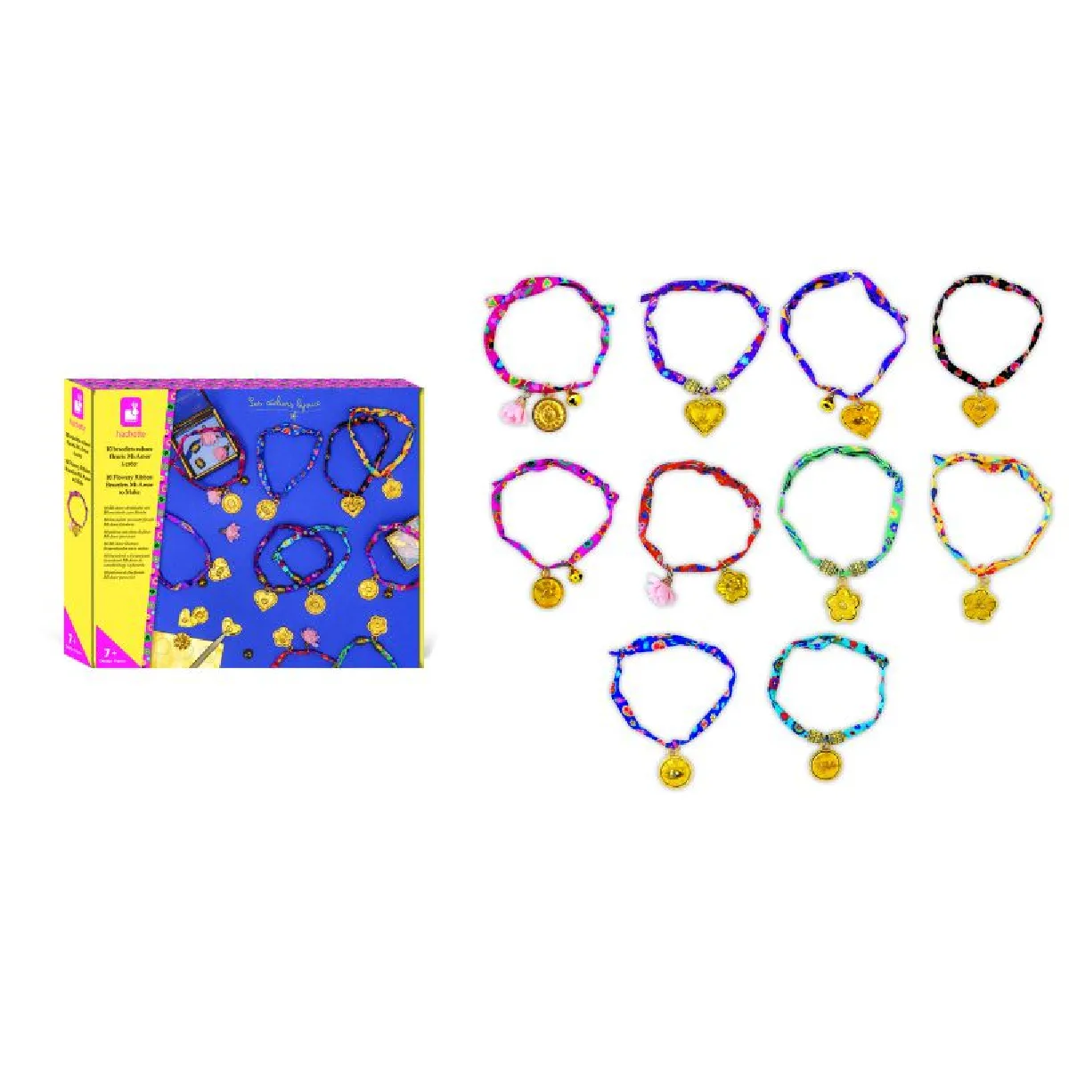 Juratoys-Janod 10 Bracelets En Ruban Fleuri