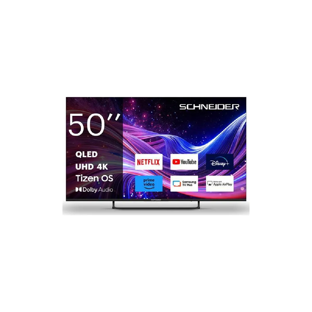 Schneider 50A1TUG TV QLED 4K 127 cm Tizen Direct LED Wi Fi Bluetooth Dolby Audio Noir