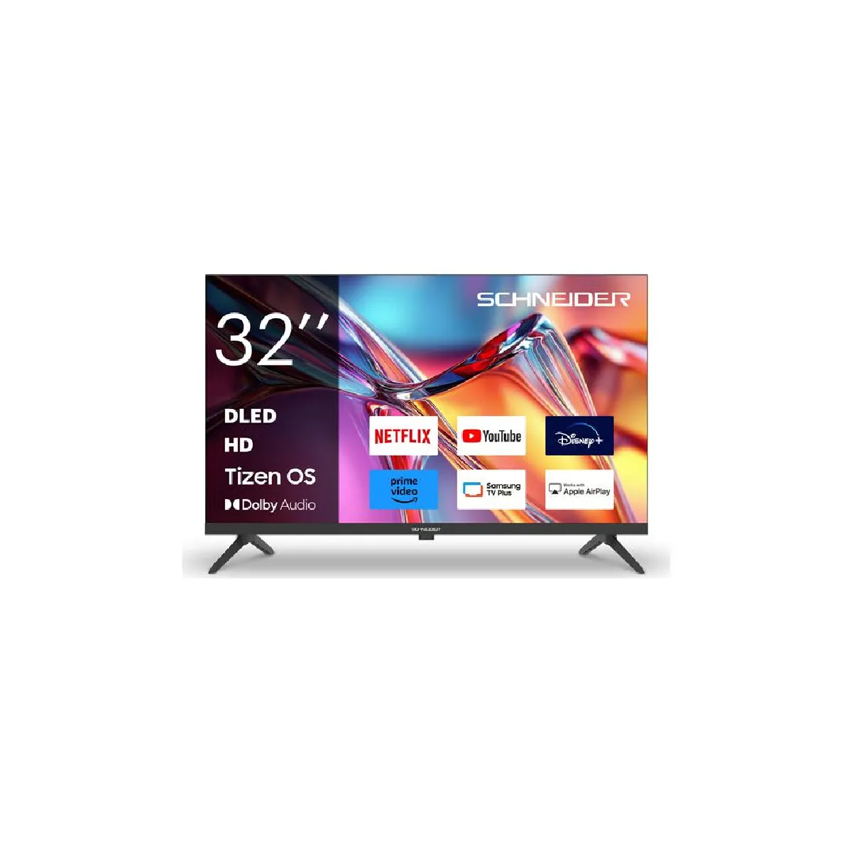 Schneider 32A2T TV LED Smart 32 HD Tizen OS Noir Wi Fi Bluetooth 3 HDMI 2 USB