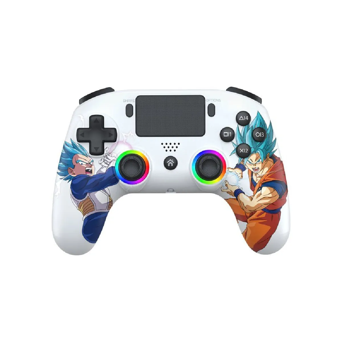 Subsonic Blanc Dragon Ball Super - Manette Sans Fil Ps5/Pc - Bluetooth - Led Rgb