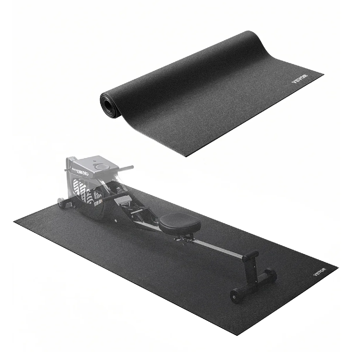 VEVOR Laufbandmatte für Teppichboden Bodenschutzmatte (915 x 1980 mm) für Sportgeräte 6 mm dick, Trainingsgerätematte für Laufbänder Ellipsentrainer Rudergerät, hochdichter PVC-Bodenschutz