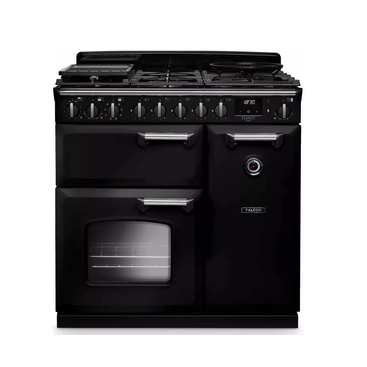 Falcon Noir Piano De Cuisson Gaz 80L 5 Feux /Chrome - Cldl90dfpgbl/Cm-E1 - Classic Deluxe