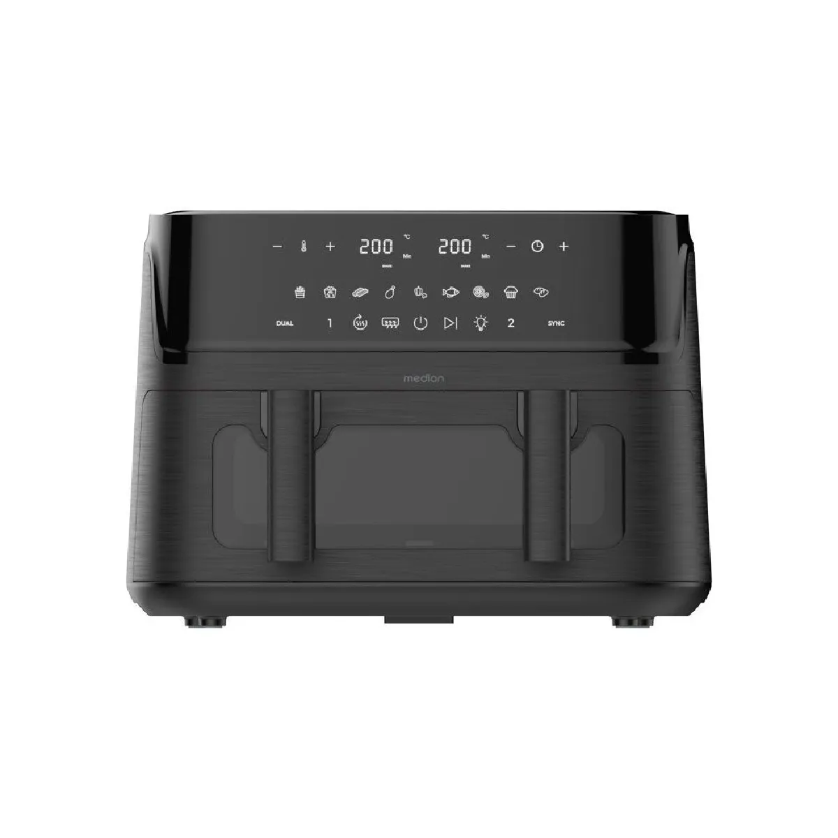 Medion Noir Md100057 Xxl Flex M - Friteuse À Air Chaud 10,8 L - Dual Zone - Mat