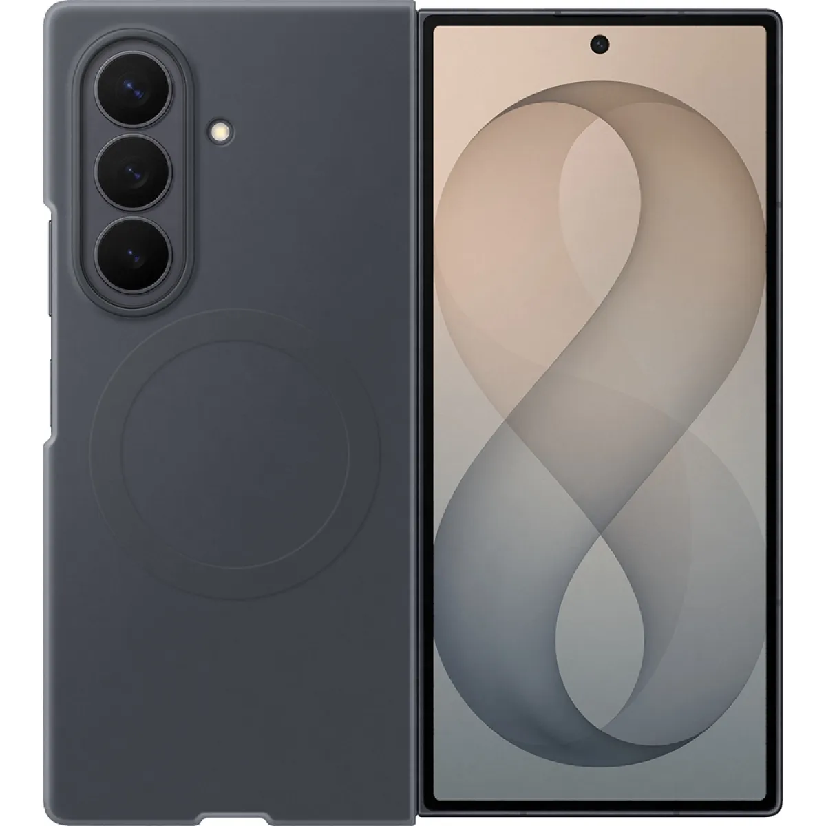 Samsung Pack 2-en-1 en silicone magnétique Graphite + Film anti-reflet Transparent pour Galaxy Z Fold 8 Noir - vue 4