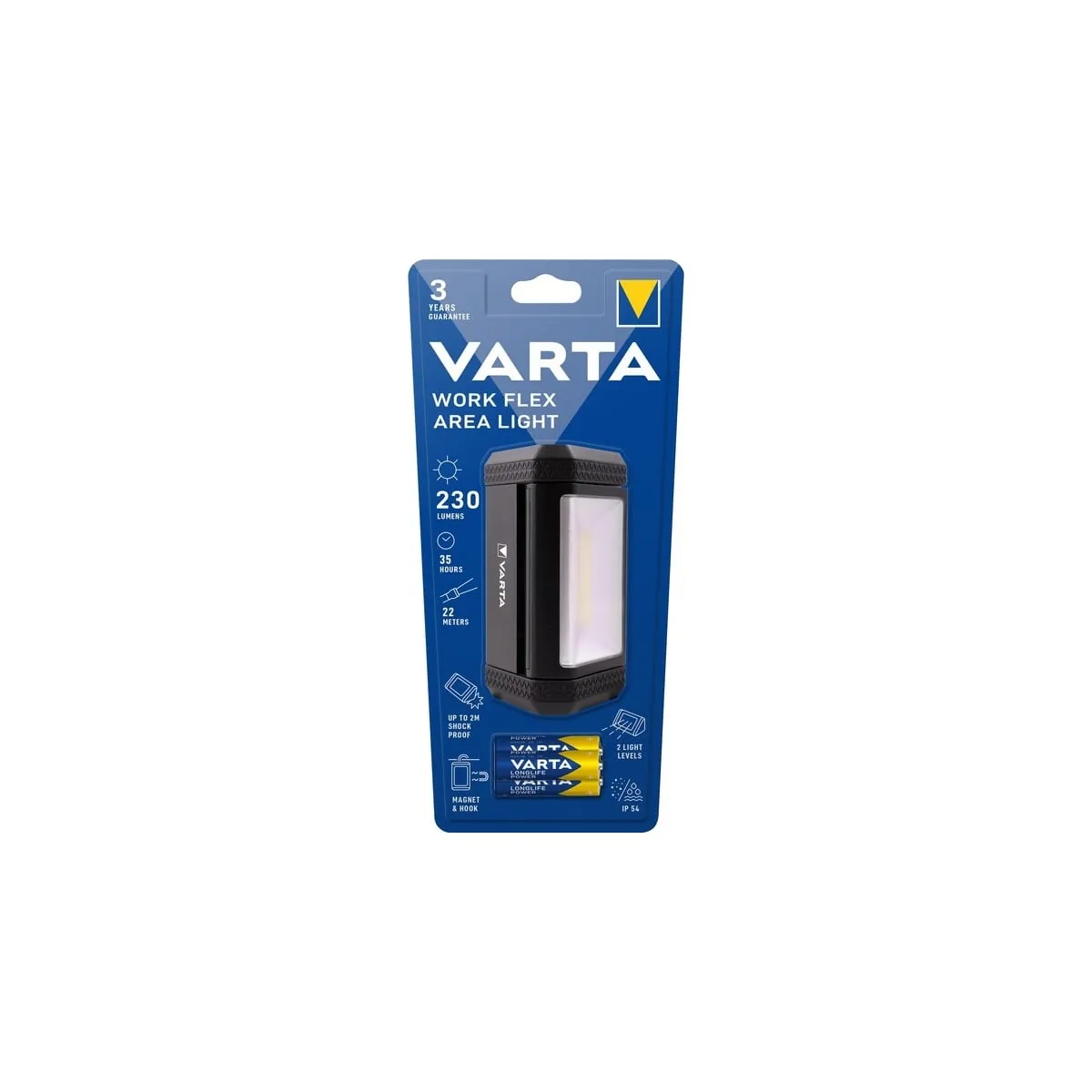 Varta lampe de travail work flex area 230LM + 3AA 17648101421 - vue 2