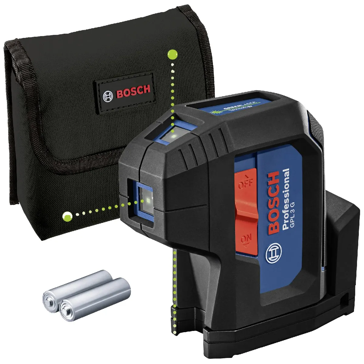 Laser 3 points BOSCH GPL 3 G Précision 1 mm Portée 8 Angle et niveau - vue 3