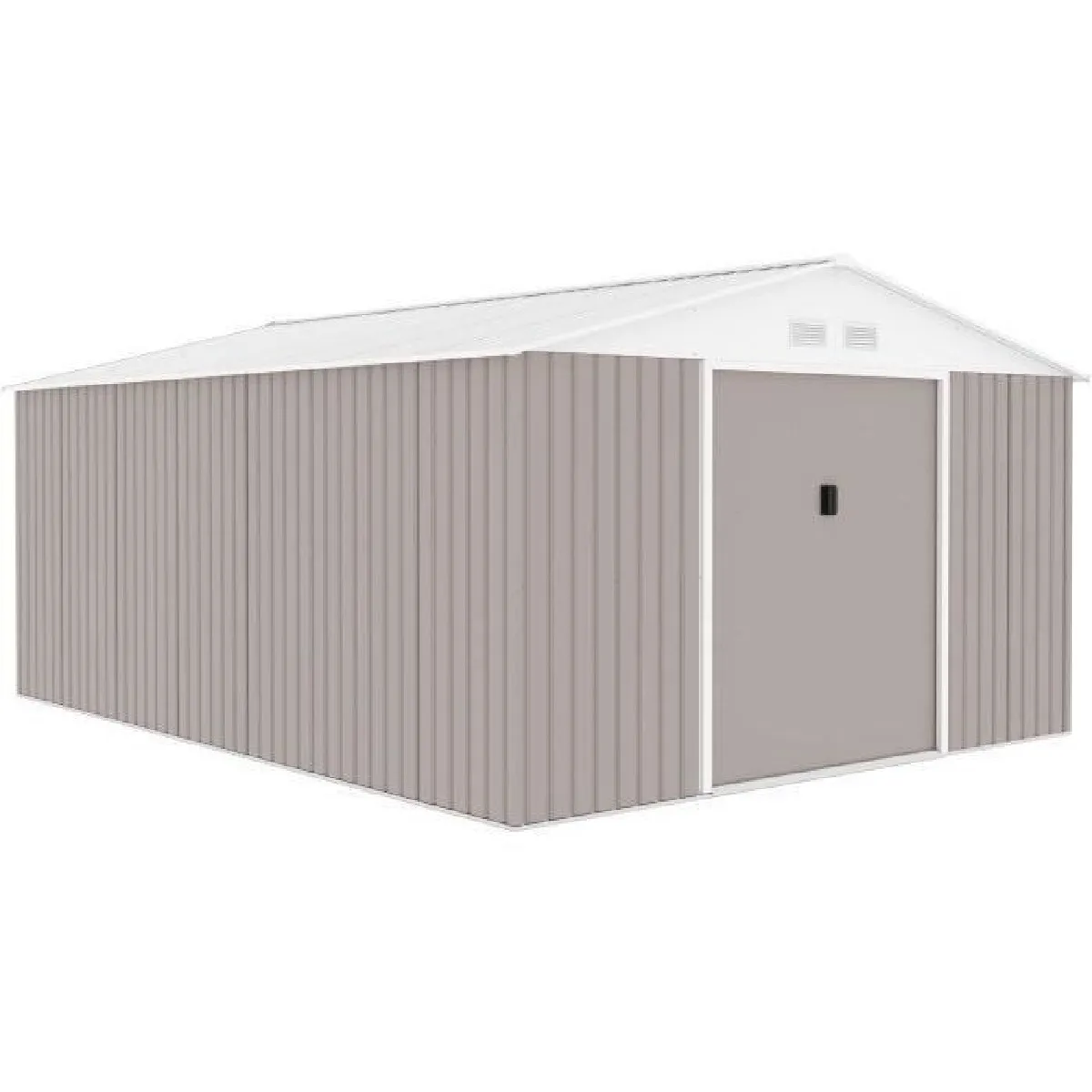 Abri de jardin en métal 15,16 m² - Kit d'ancrage inclus - Taupe