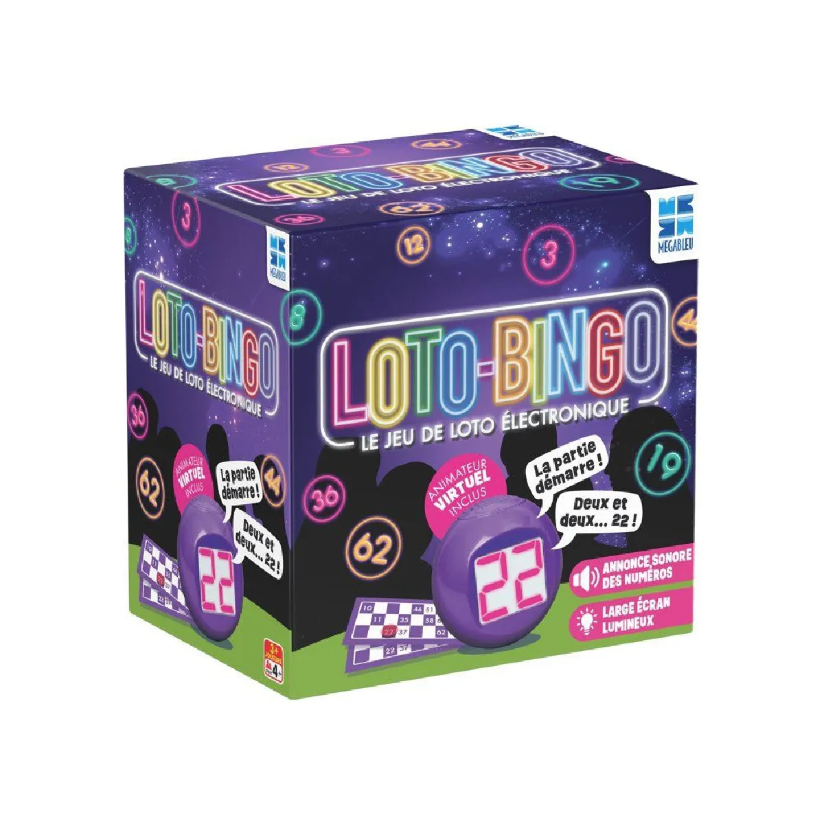 Megableu Multi-Couleurs Jeu Électronique Loto Bingo 678588 Écran Lumineux Et Son Multicolore - Neuf - Image 3