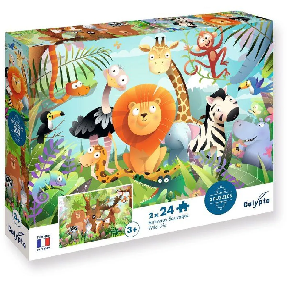 Sentosphère Clair Puzzles Animaux Sauvages 2 X 24 Pièces - Image 3