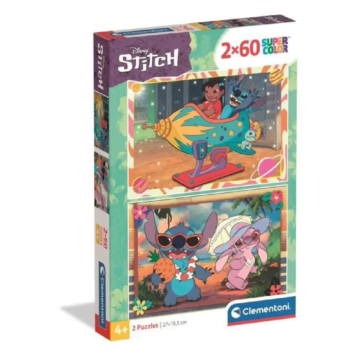 Clementoni Puzzle Enfant 2X60 Pièces Disney Stitch Walt Disney Fabriqué en Italie 24822 - vue 9