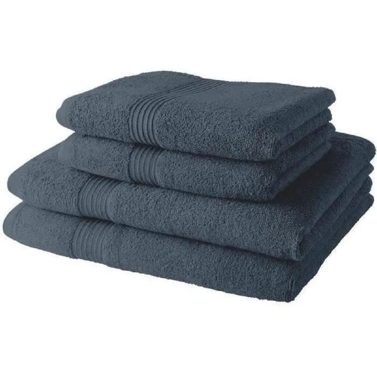 Today Parure de serviettes XXL coton - Bleu, multicolore, bleu jean
