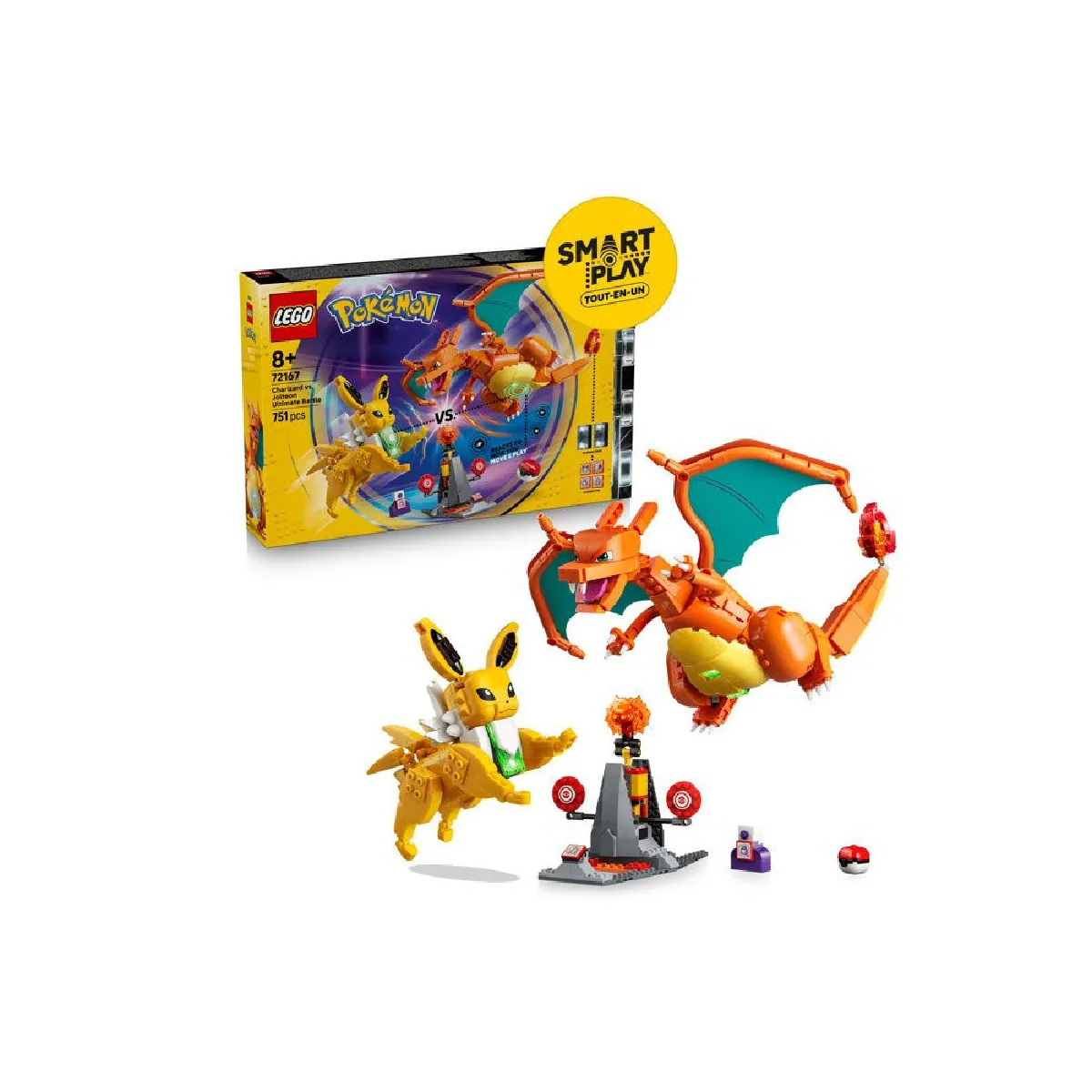 LEGO Pokémon SMART Play 72167 Dracaufeu vs Voltali - 751 pièces
