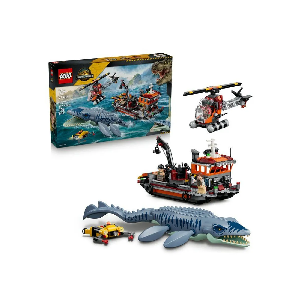 LEGO Jurassic World 77983 Attaque du Mosasaure - Bateau citerne et drone