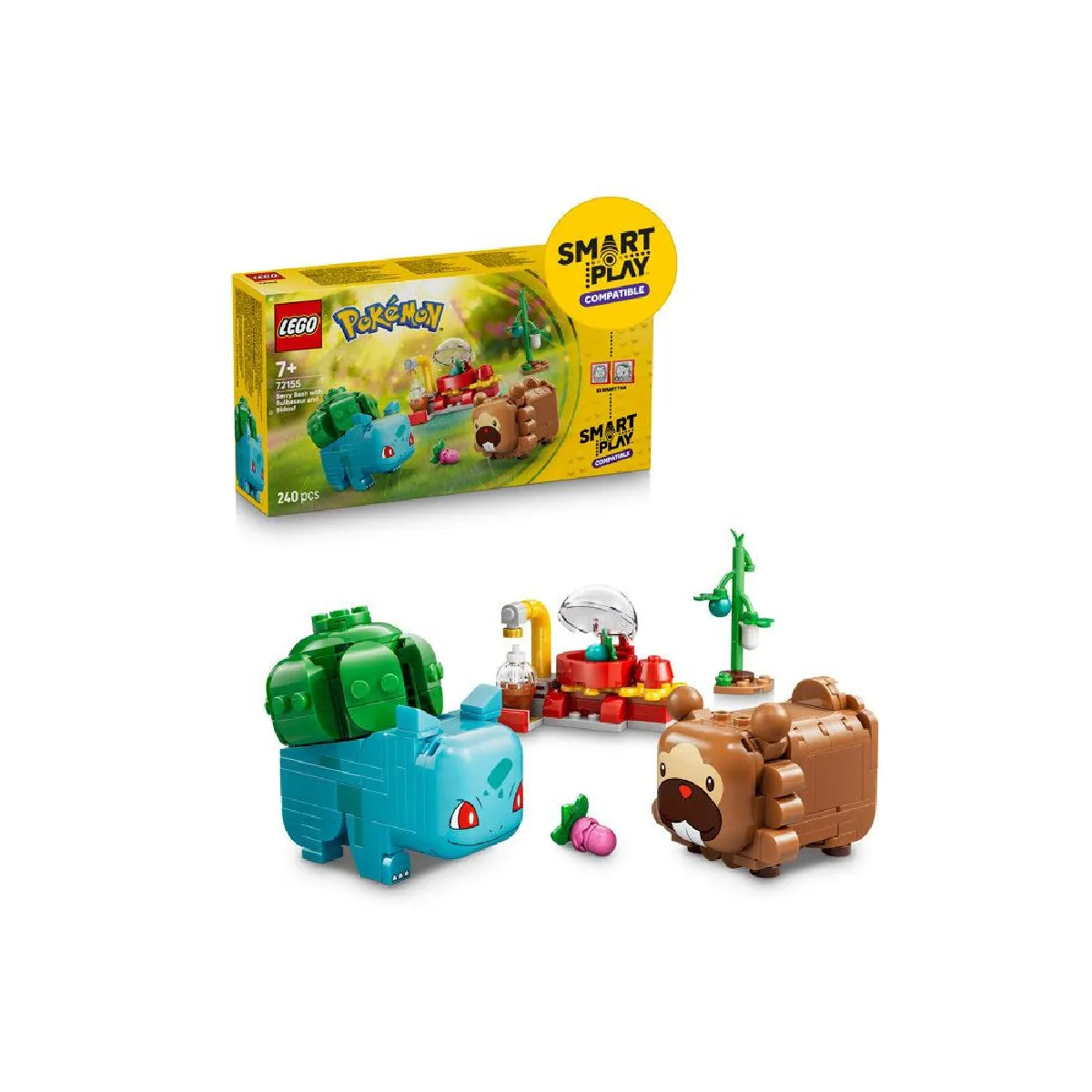 LEGO Pokémon Smart Play 72155 - Bulbizarre et Keunotor - Préparation aux baies, 240 pièces