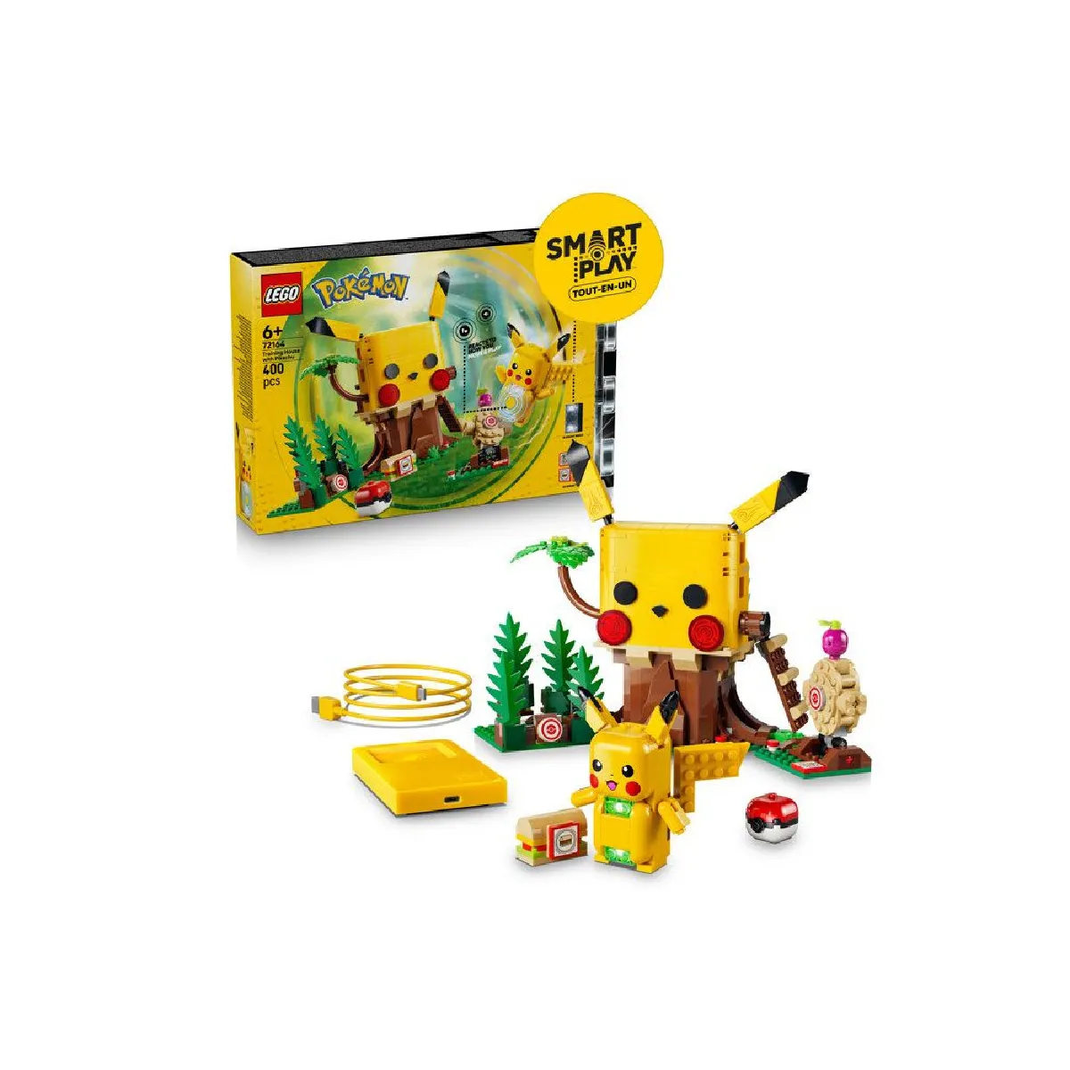 LEGO Pokémon SMART Play 72164 - Pikachu et cabine d’entraînement interactive