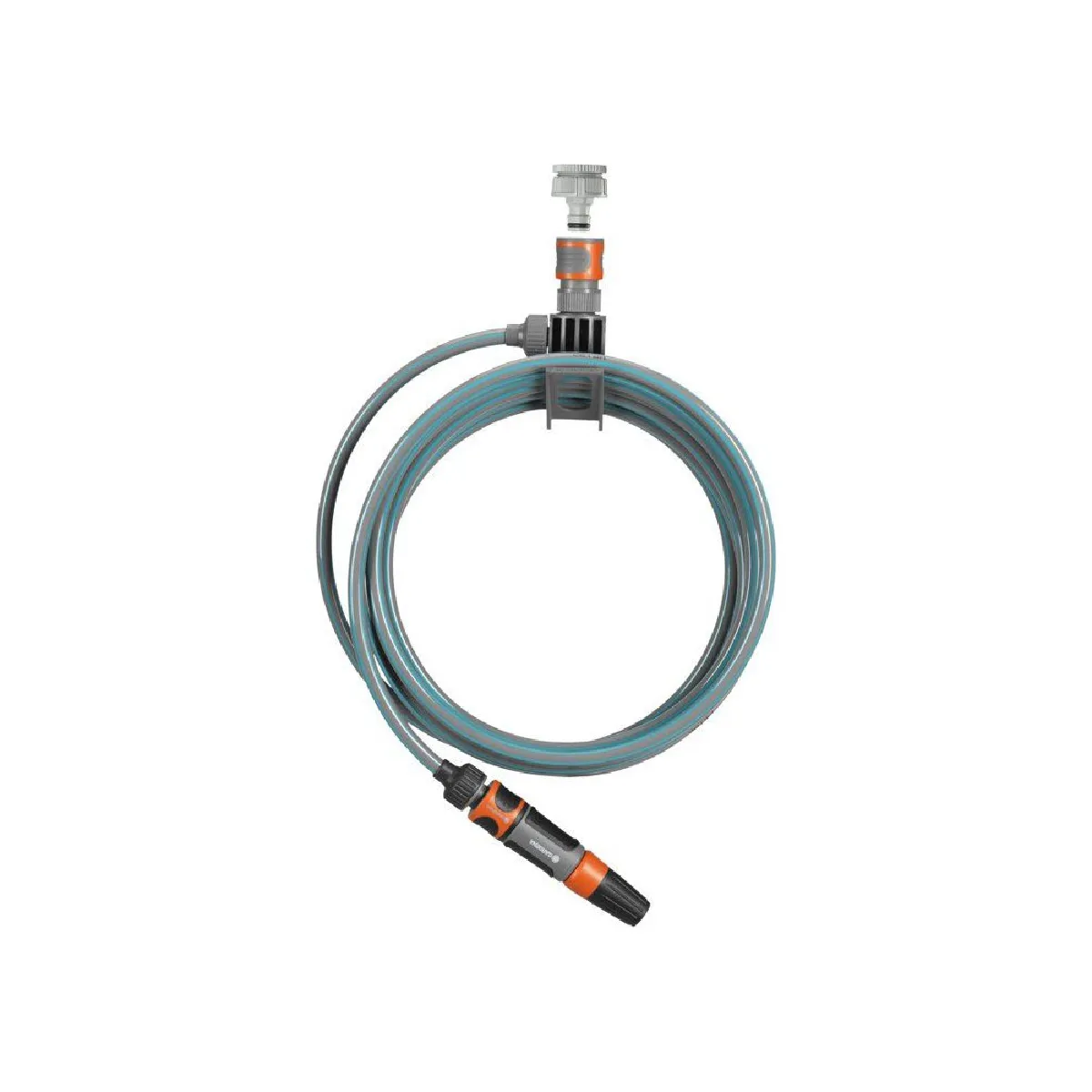 GARDENA Tuyau Spiral 7,5 m avec support intégré - Lance de nettoyage - Connecteurs