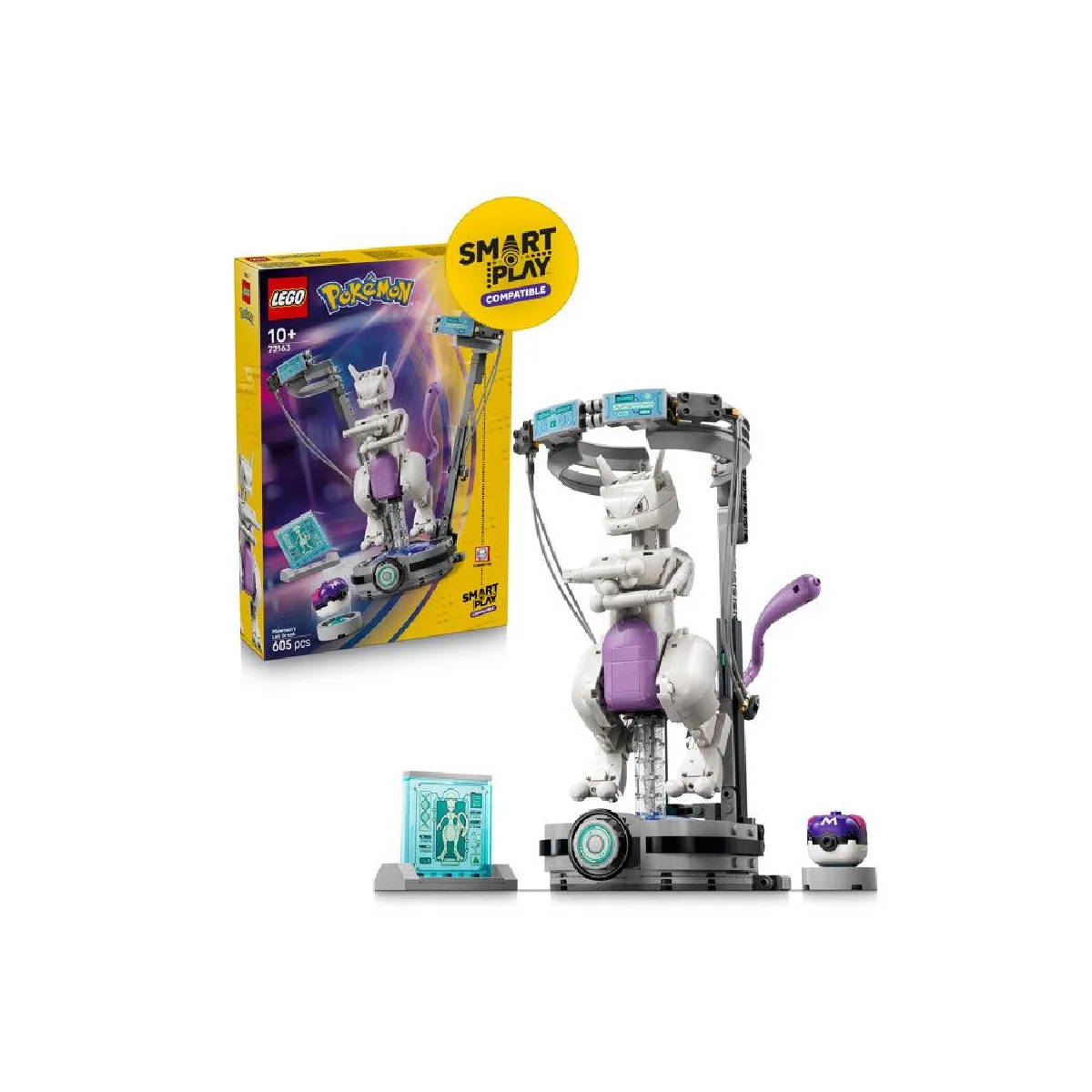 LEGO Pokémon SMART Play 72163 - Évasion du laboratoire de Mewtwo - 605 pièces