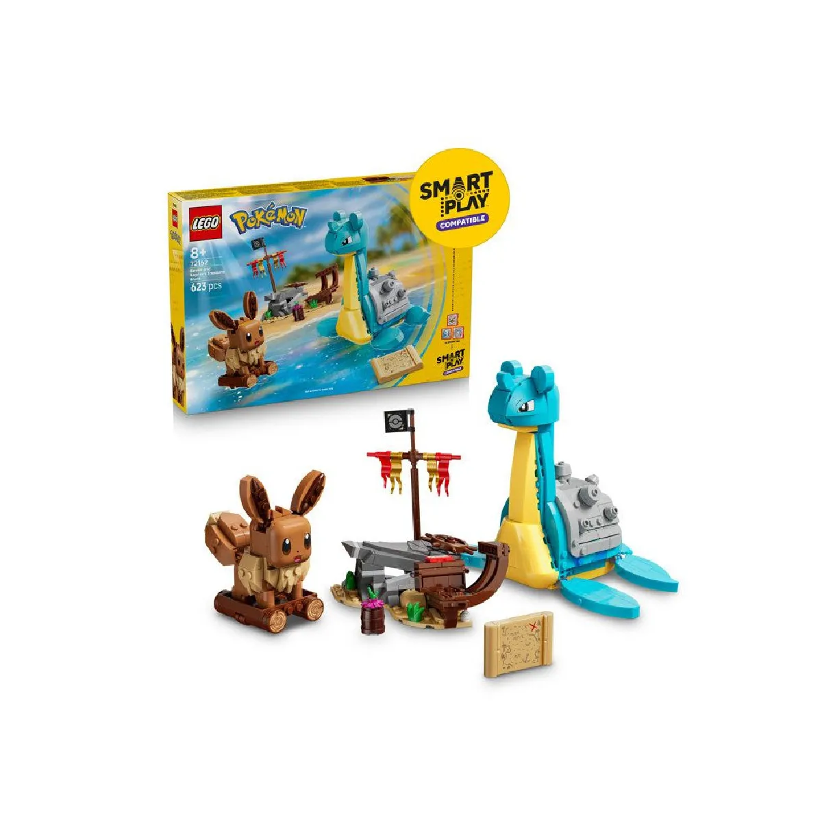 LEGO Pokémon SMART Play 72162 - Chasse au trésor avec Évoli et Chaplam - Coffret