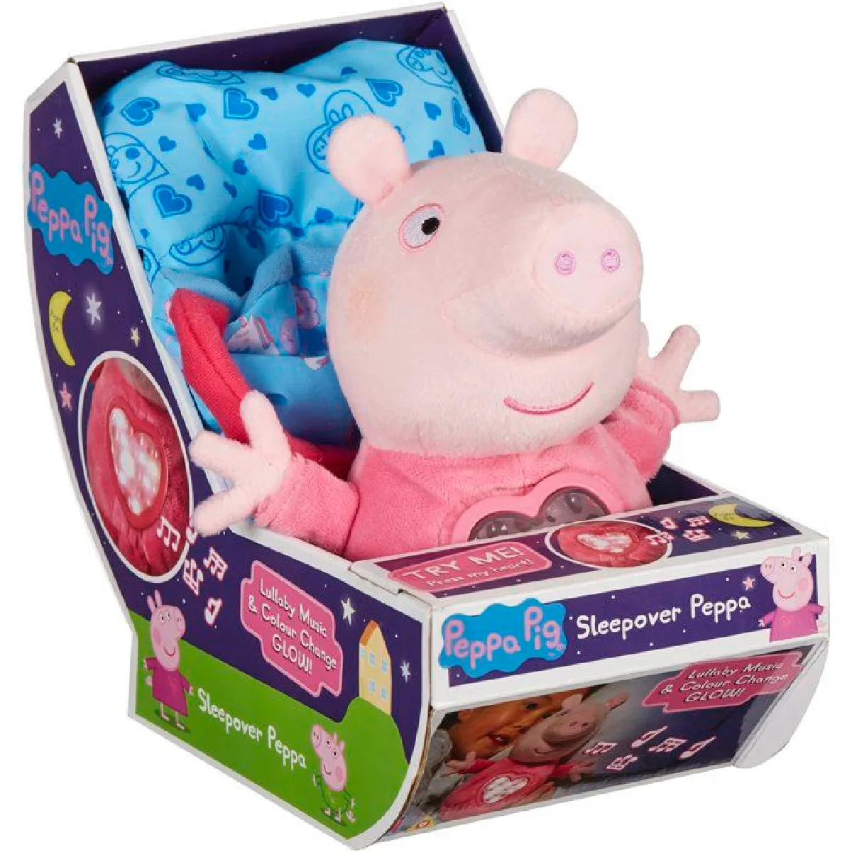 Peppa Pig Peluche Sleepover avec Lumière et Nana, Sac de Couchage et Poignée - vue 1