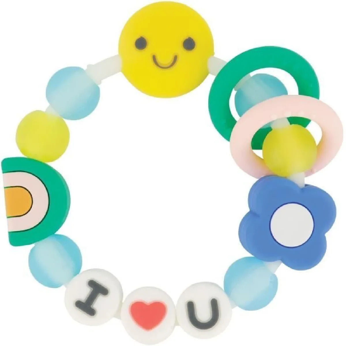 Infantino Bracelet De Dentition De L'amitié - 316773 - Silicone - I Love You Je T'aime - Image 3