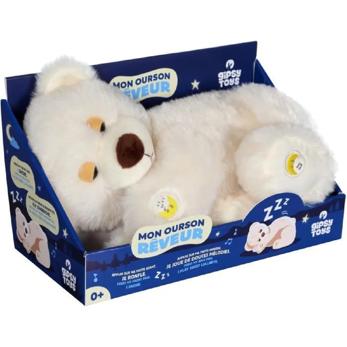 Gipsy Toys Beige Ourson Rêveur Sonore