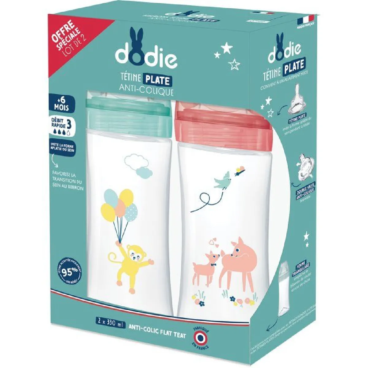 Coffret de 2 biberons sans bpa sensation+ cirque 330ml