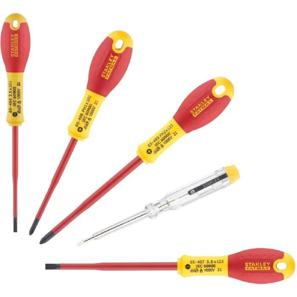 Jeu de 5 Tournevis STANLEY FATMAX XTHT0 62692 Slim Isolés Electricien + Phillips + Testeur - vue 5