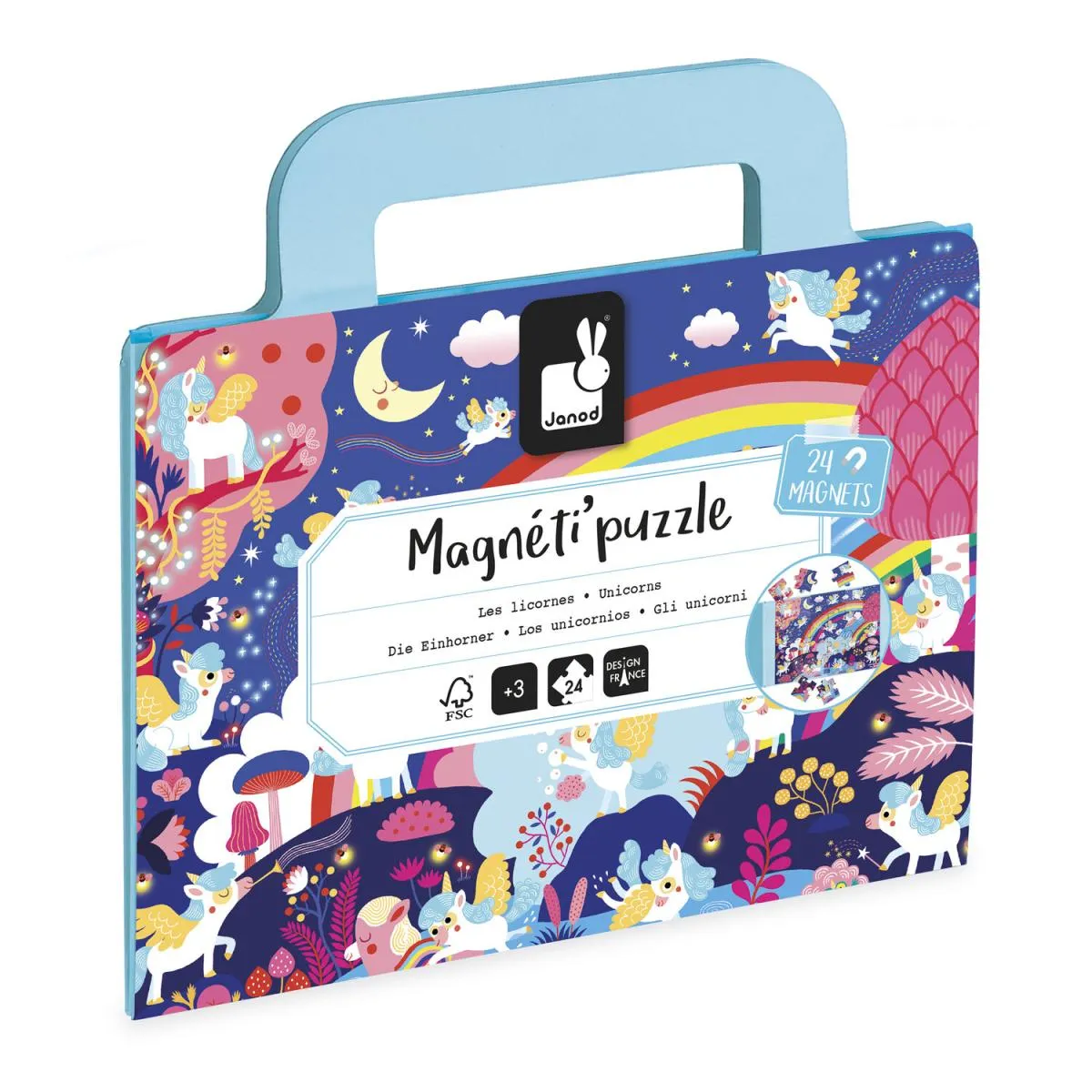 Juratoys-Janod Magneti Puzzle Licornes 24 Pcs