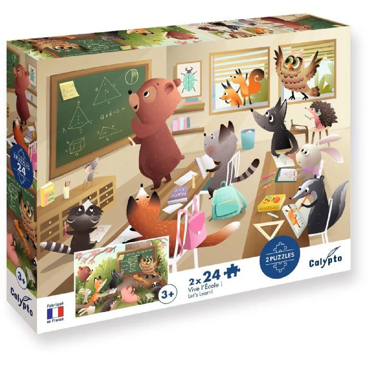 Sentosphere Beige Calypto Sentosphère 2 Puzzles École 24 Pièces Finition Soft-Touch - Neuf - Image 3
