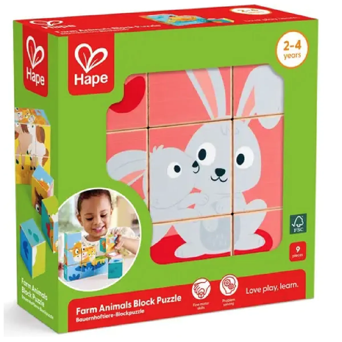 Hape - Puzzle Cubes Animaux de la Ferme - Image 3