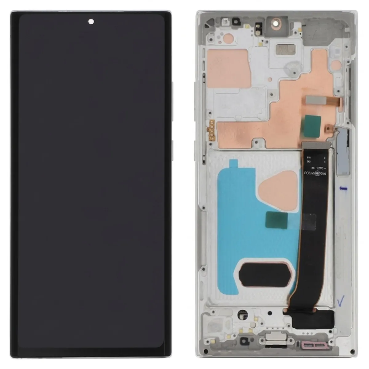 Clappio Blanc Ecran Complet Oled Pour Samsung Galaxy Note 20 Ultra Avec Châssis - Image 2