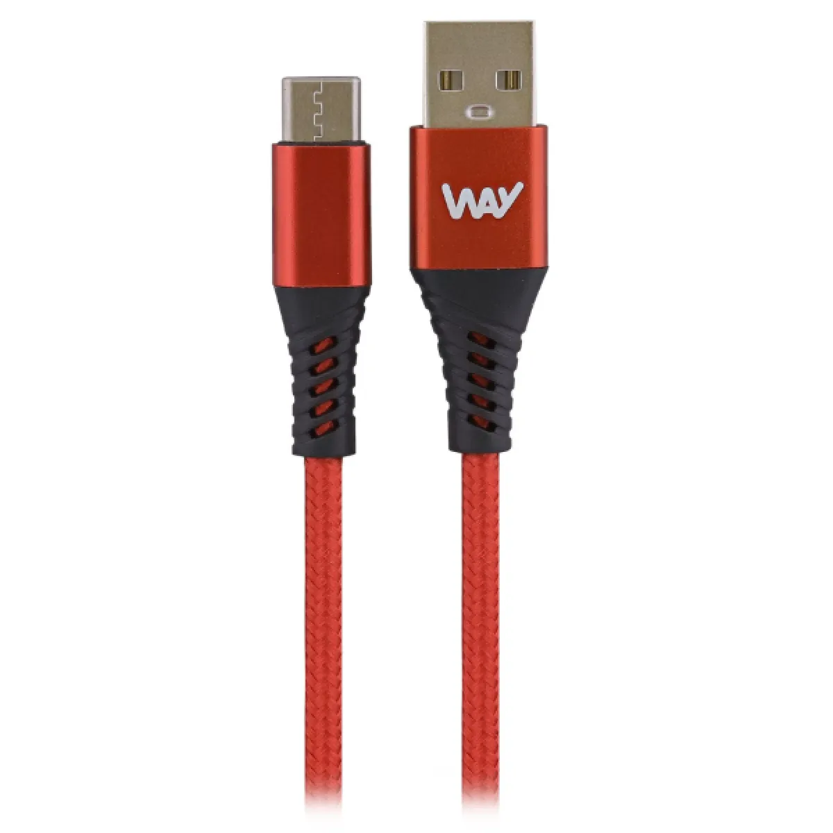 Cable TnB Way WTCUSB02RD 2 m USB-A vers USB-C Rouge - Image 3