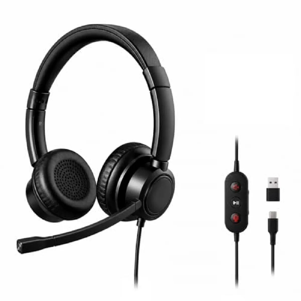Tnb Noir Activ200s Micro Casque Stereo Filaire Usb A Usb C