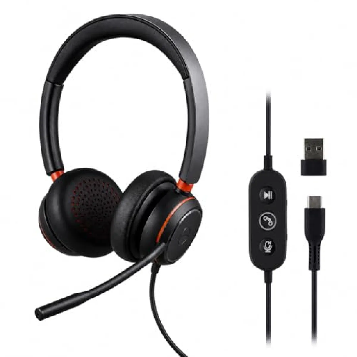 Tnb Noir Activ400s Micro Casque Stereo Filaire Usb Teams