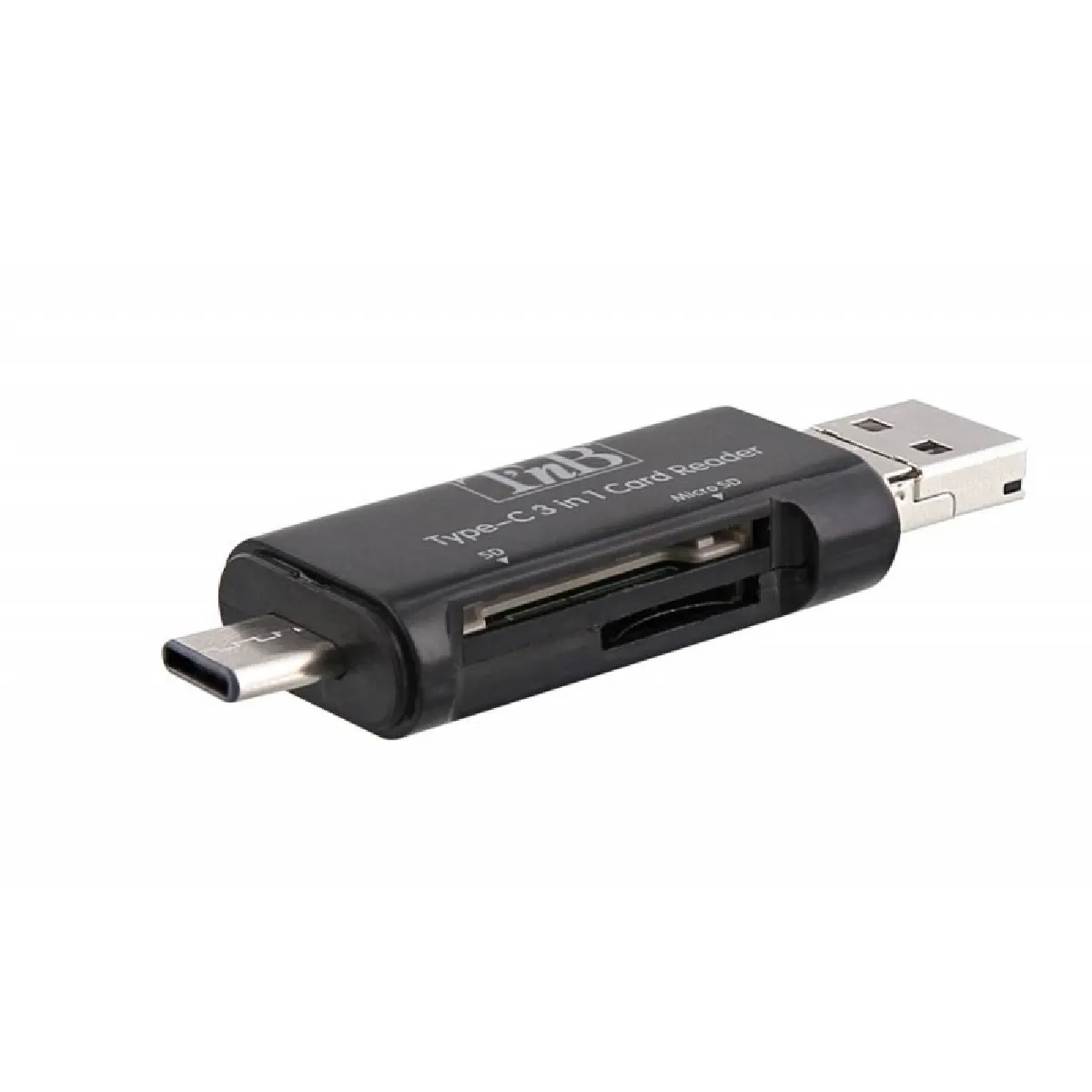 Non Communiqué Noir T'nb - Lecteur De Carte - 3 En 1 (Sd, Microsd) - Micro Usb 2.0/Usb 2.0/Usb-C - Image 3