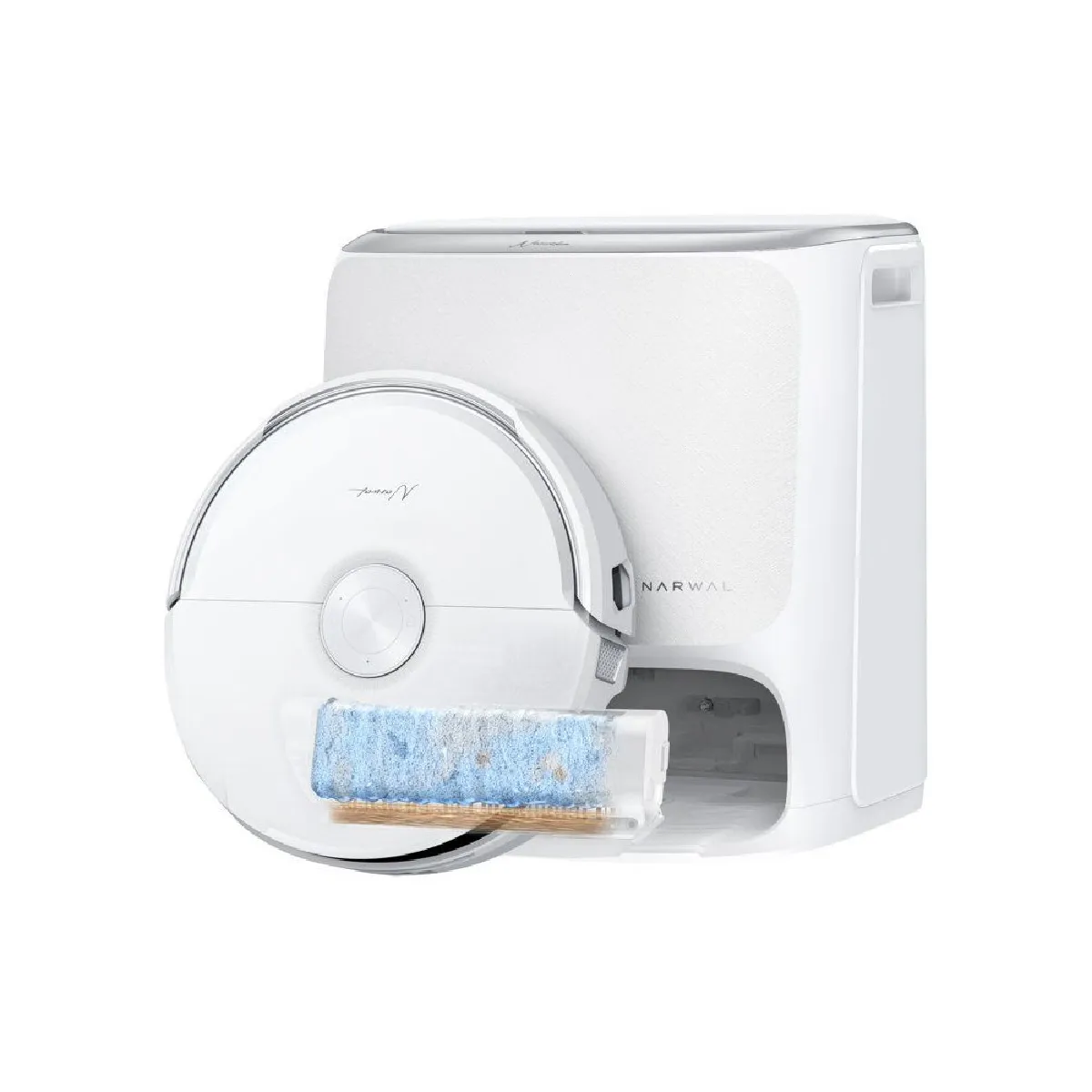 Narwal Blanc Freo 20 - Robot Aspirateur Laveur Flowwash - Twinai Dodge - 31 000 Pa - Station Autonettoyante