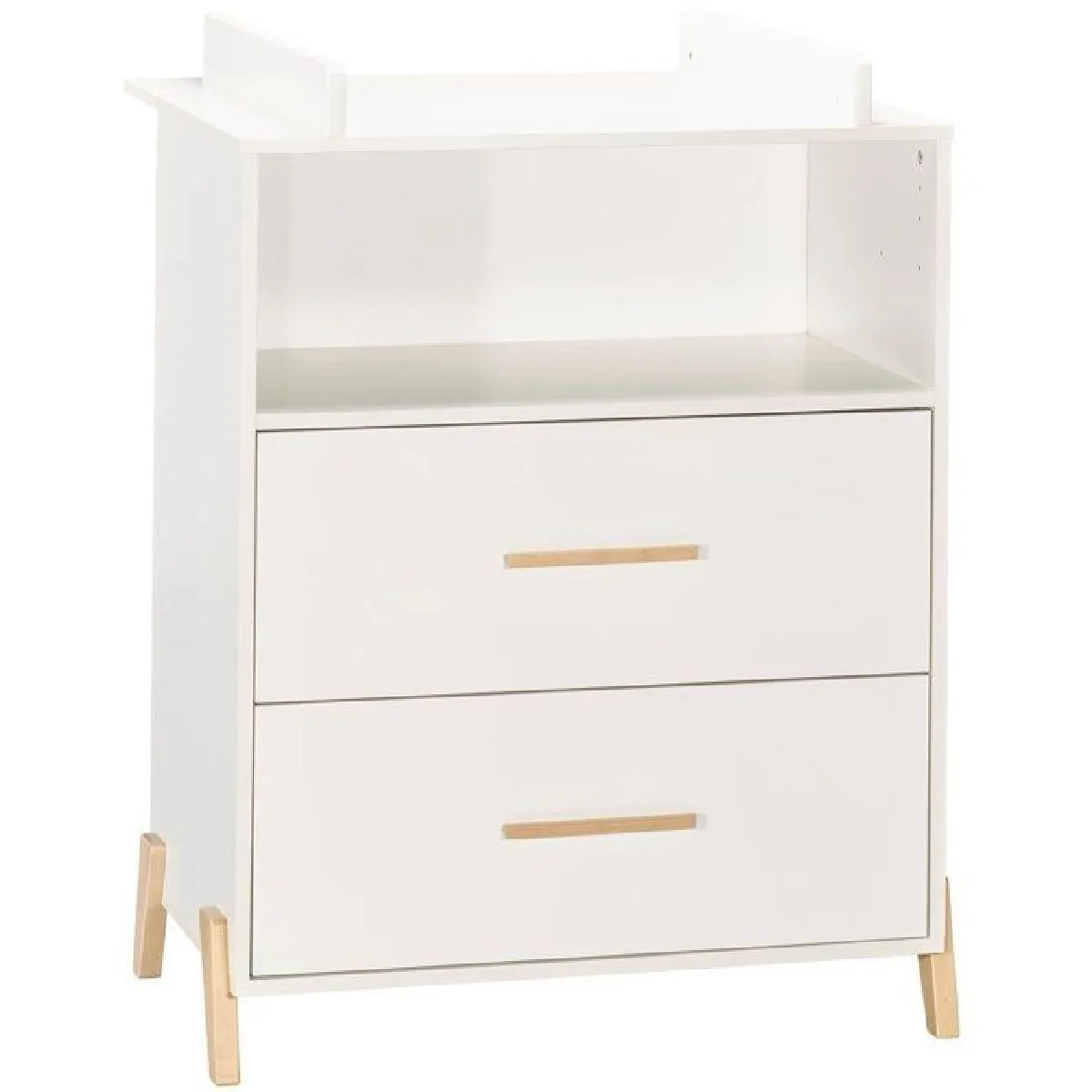 Commode et table langer Baby Price Babyprice - joy naturel - commode 2 portes et 1 niche