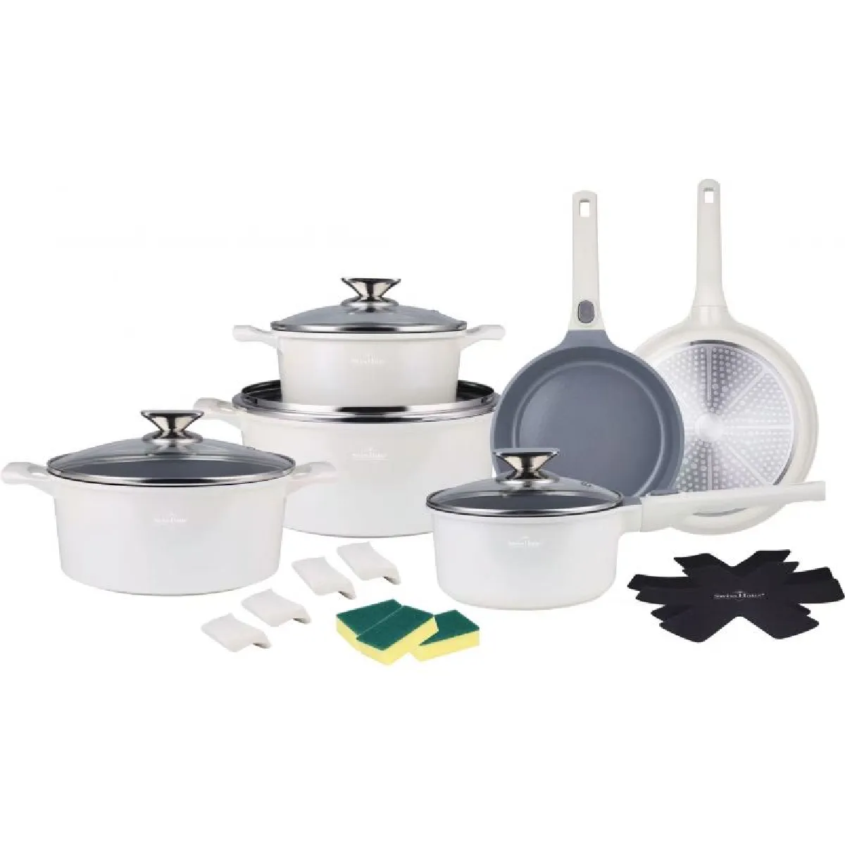 Swiss Haus - Batterie de cuisine 19 pièces - Compatible induction - Rouge - Image 2