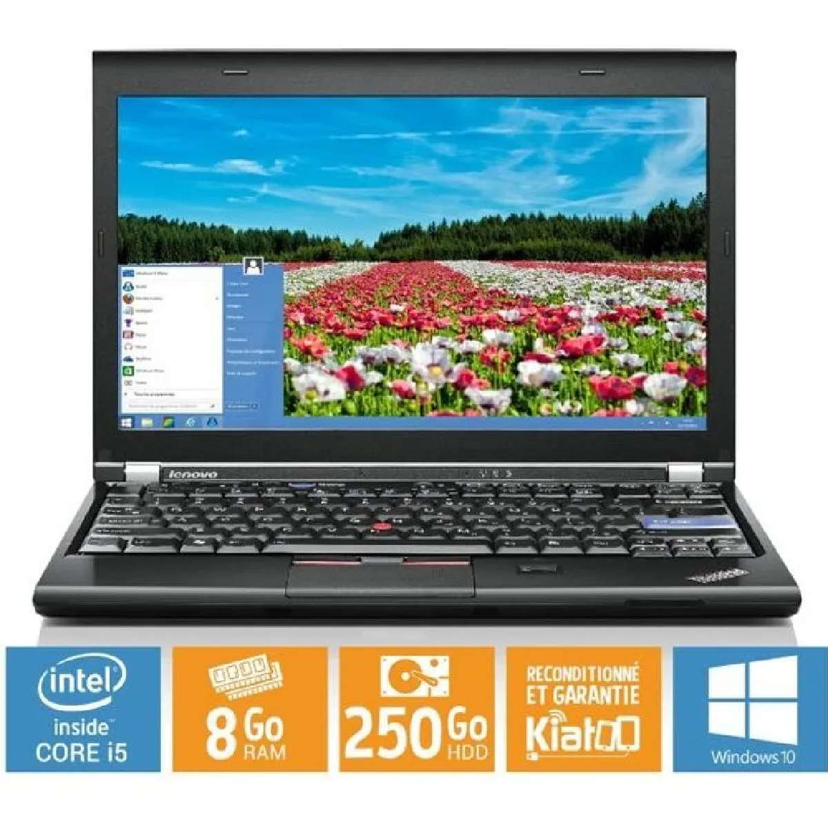 Lenovo ThinkPad X220 Ultrabook - Ordinateur portable - Intel Core i5 - RAM 8Go - 250Go - Windows 10 - Reconditionné
