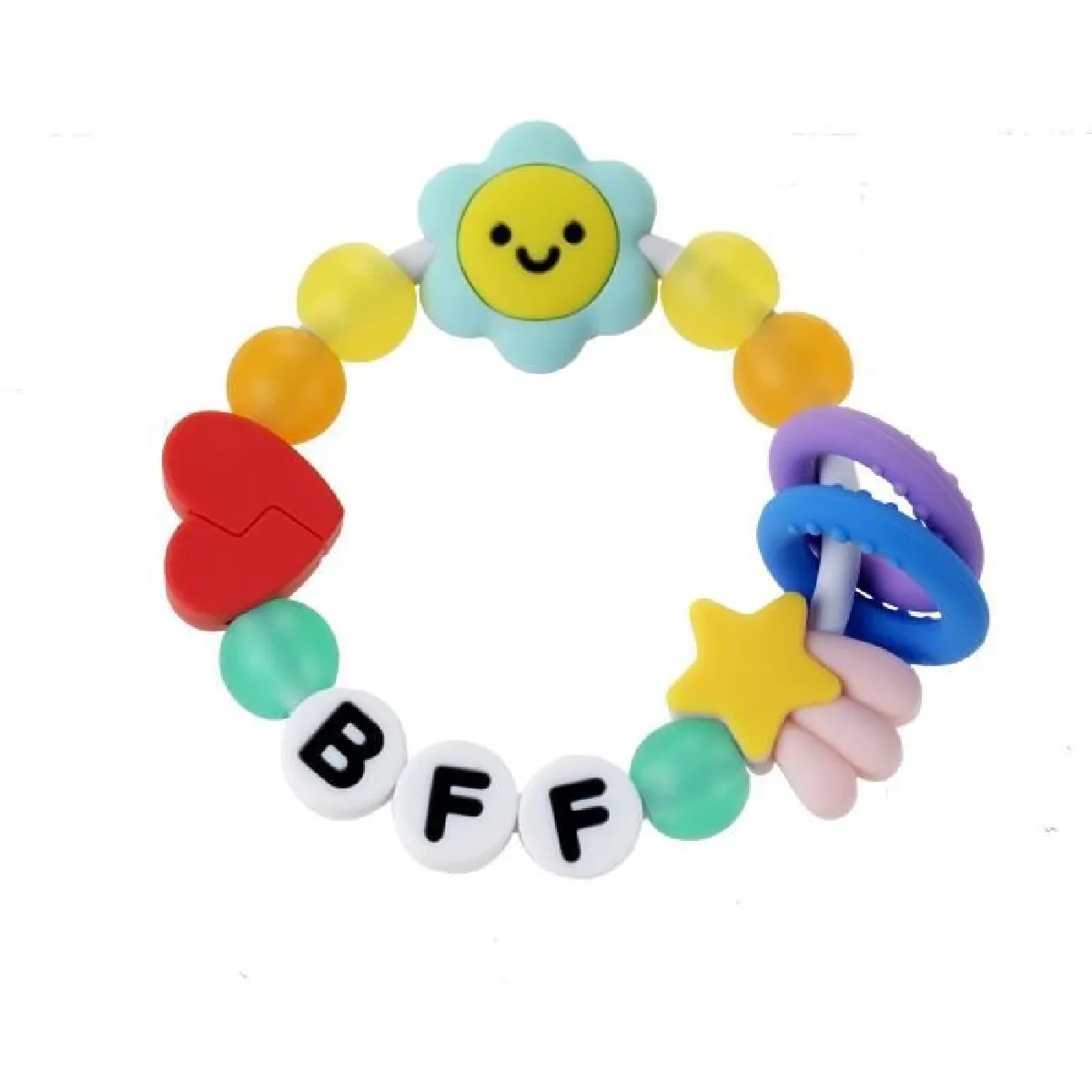 Non Communiqué Bracelet De Dentition De L'amitié - Infantino - 316790 - Silicone - Best Friend Forever Amis Pour La Vie - Image 4