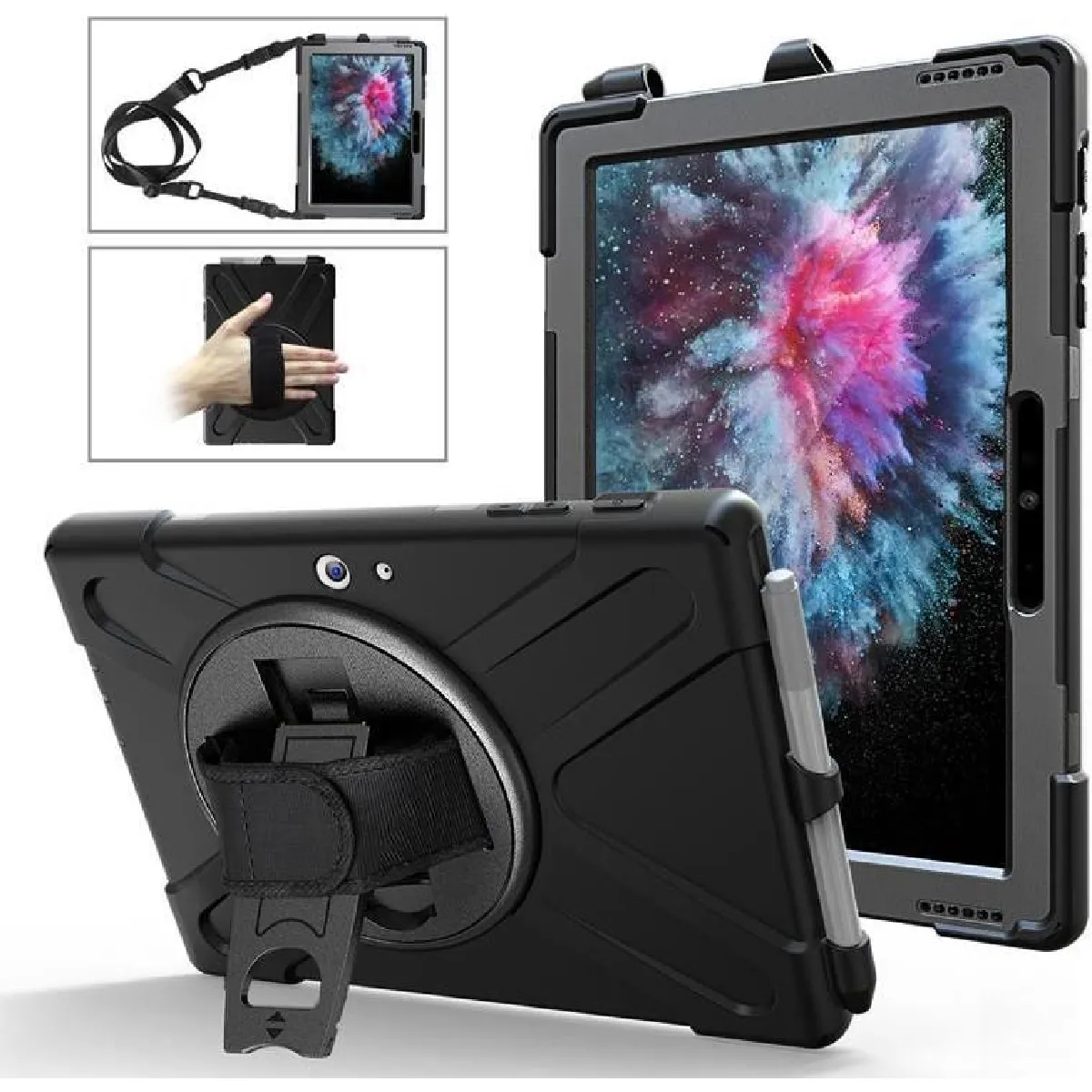 Non Communiqué Noir Estuff Wombat - Boîtier De Protection Pour Tablette - Pour Microsoft Surface Go 2 - Image 2