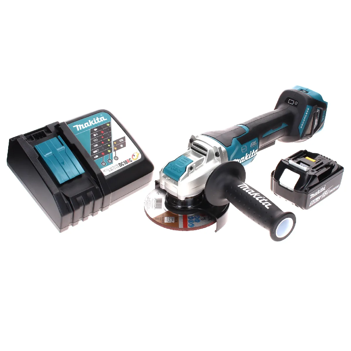 Makita DGA 519 RT1 Meuleuse d'angle sans fil 18 V 125 mm Brushless X Lock + 1x batterie 5 0 Ah + chargeur - vue 2