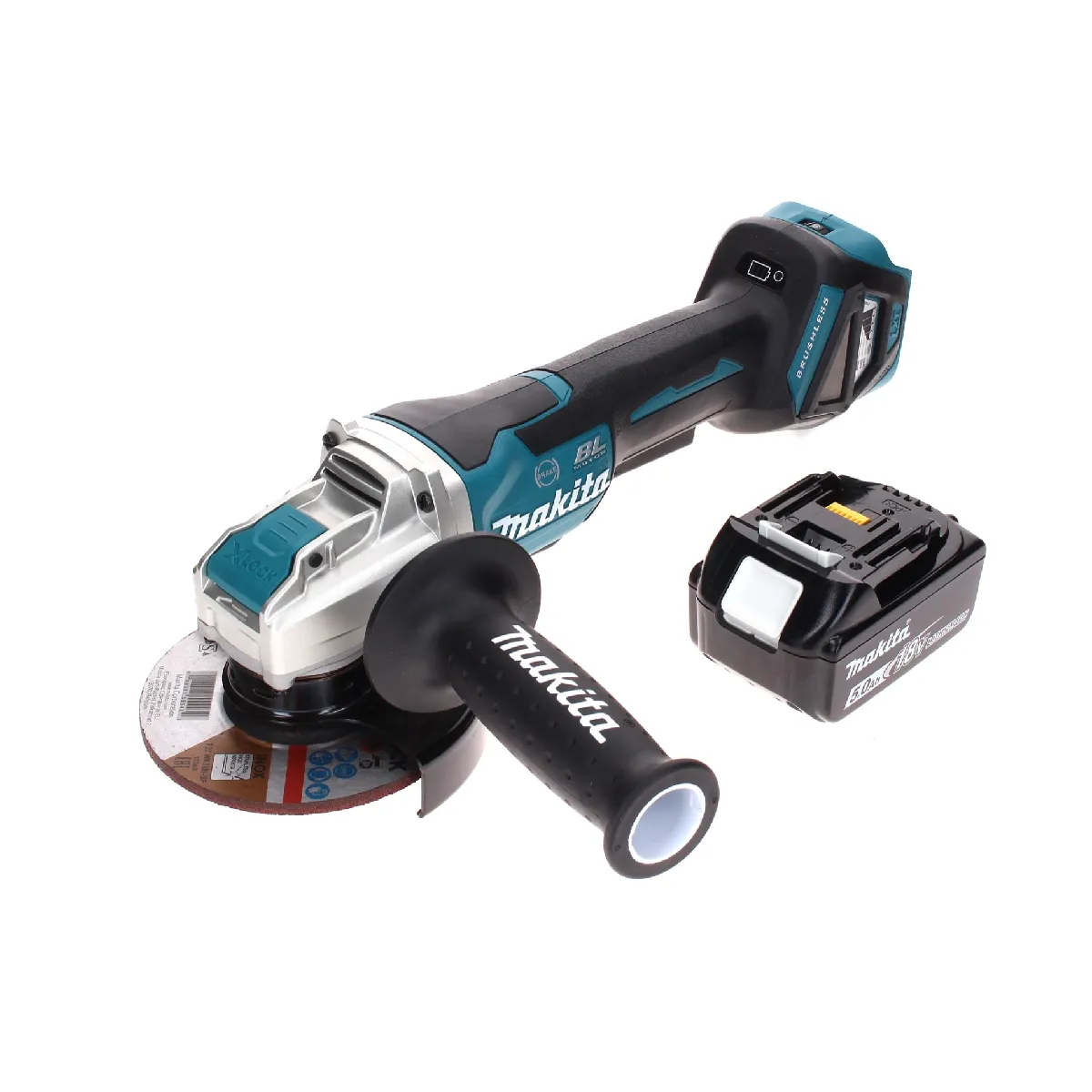 Makita DGA 519 T1 Meuleuse d'angle sans fil 18 V 125 mm Brushless X Lock + 1x batterie 5 0 Ah sans chargeur - vue 2