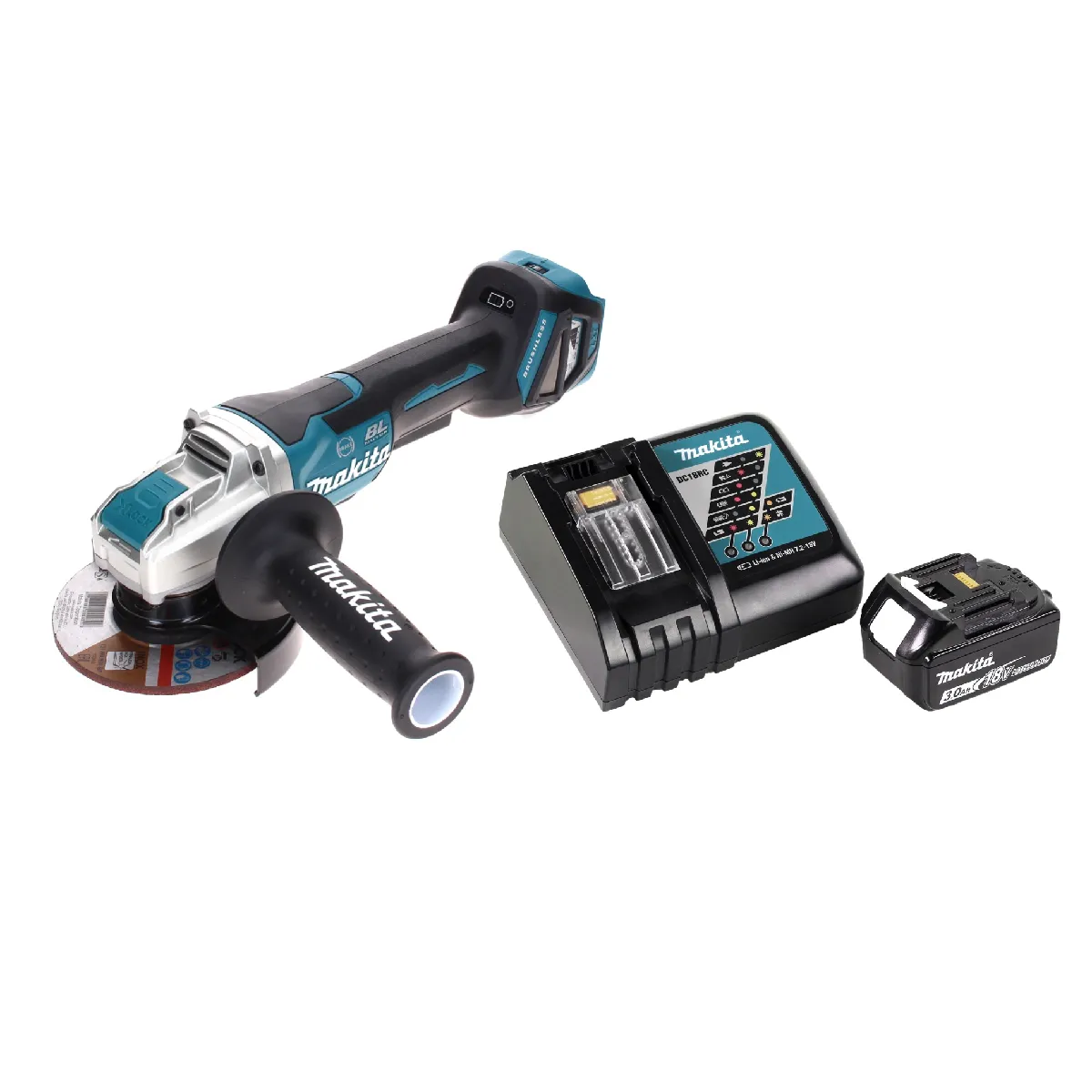 Makita DGA 519 RF1 Meuleuse d'angle sans fil 18 V 125 mm Brushless X Lock + 1x batterie 3 0 Ah + chargeur - vue 2