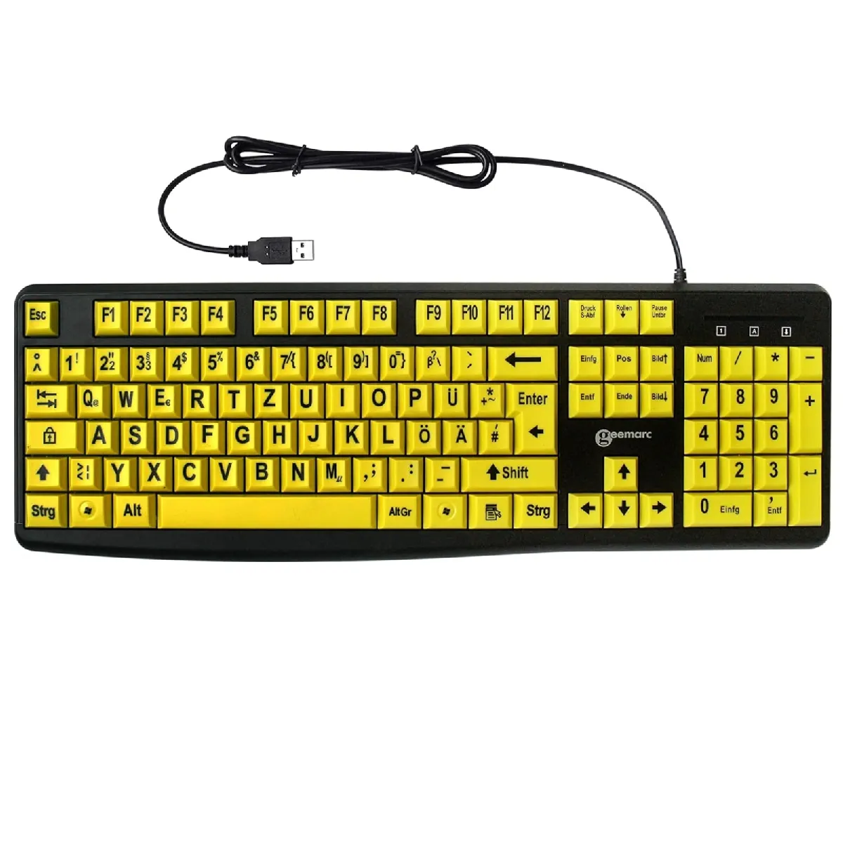 Geemarc Noir/Jaune Clavier Filaire Usb-A Pour Pc