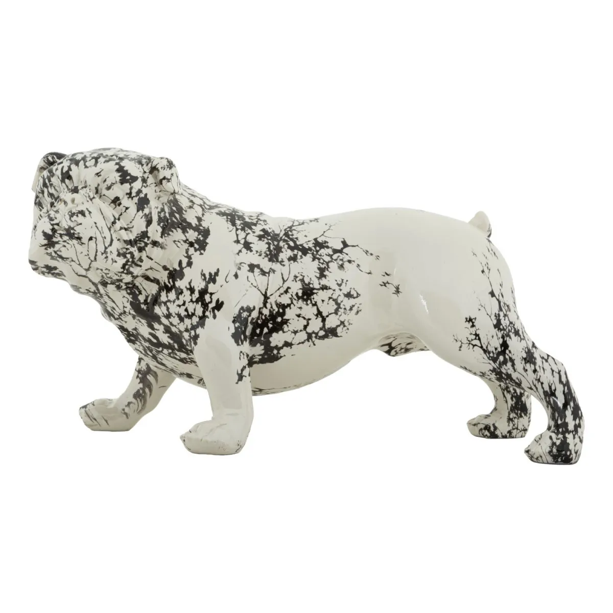 Paris Prix Blanc/Noir Statuette Bouledogue Déco Mei 38Cm &