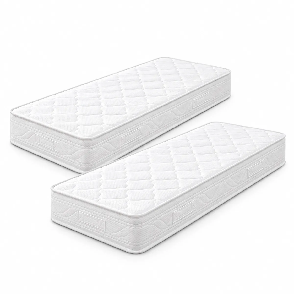 Provence Literie Lot de 2 Matelas Souple avec Latex Naturel Pour Canapé Lit 70x190 x 15 cm - 7 zones de Confort - Ame Poli Lattex HD Haute Résilience - Hypoallergénique